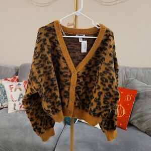 Brown and Black Animal Print Sweater